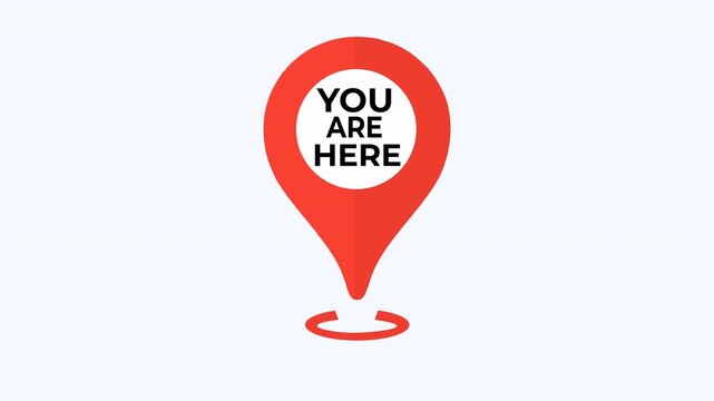 Location marker with the text you are here. Ideal for website banners, travel brochures, navigation apps, and tourist guides.