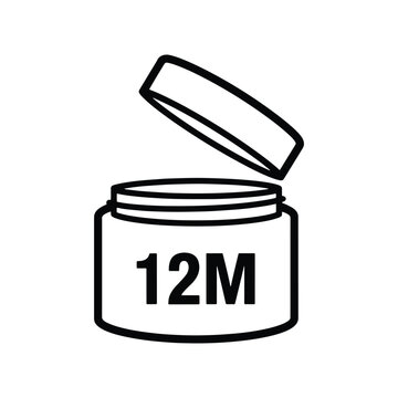Cosmetic cream jar 12M expiry icon