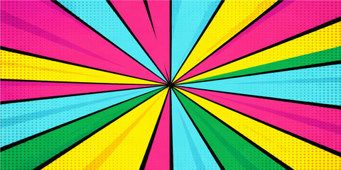 Bright multicolored spectrum pattern featuring an abstract rainbow design with summer beach parasol elements and a vibrant paper umbrella vector under a sunny sky © alien