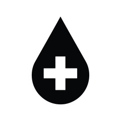 Fototapeta premium Blood donation medical drop flat vector icon
