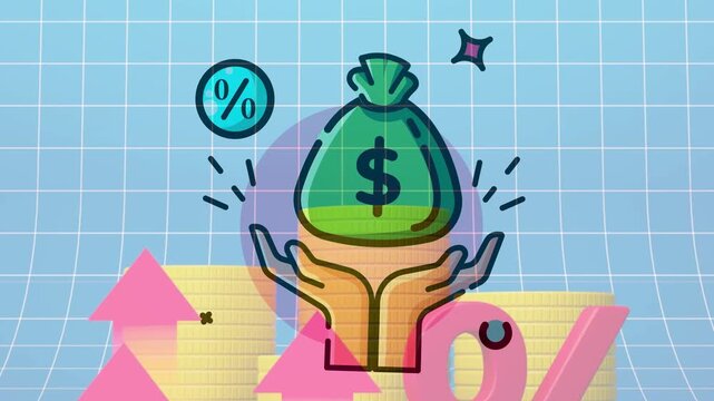 hand drawn vector illustration earning money 