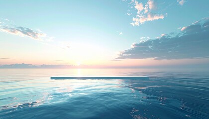 Obraz premium Serene Ocean Platform - A Minimalist Escape into Tranquility and Reflection.