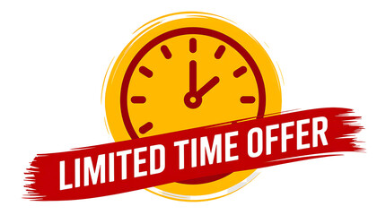 Limited time offer clock sale label
