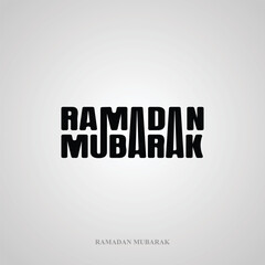Fototapeta premium Ramadan Mubarak English Typography 