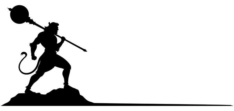 Silhouette of a Hanuman of illustration vector