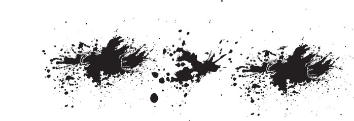 Obraz premium Abstract Black Ink Splatter on White Background, Artistic Design Element