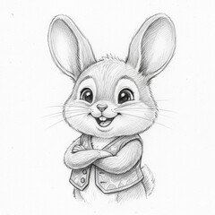 black and white rabbit