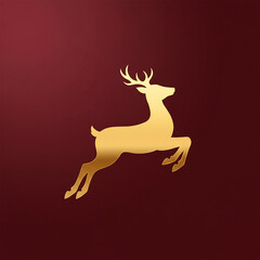 christmas reindeer on red background