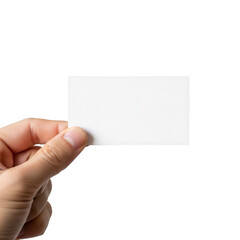 Fototapeta premium Hand holding blank business card isolated on transparent background