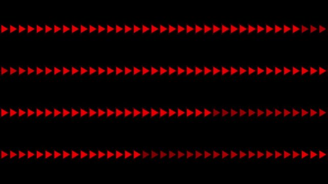 Pattern of red arrows arranged in lines against a black backdrop
