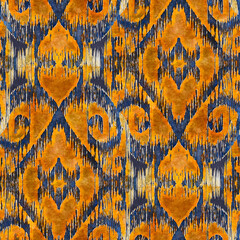 Seamless Ikat Pattern. Abstract  background for textile design, wallpaper, surface textures, wrapping paper.