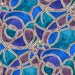 Abstract seamless pattern with  drawing in doodle style. Digital illustration.