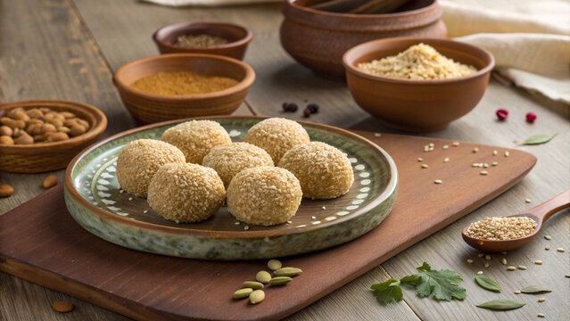 Tilkut &ndash; Authentic Bihari Sesame Sweet - Traditional Indian Dessert Photography