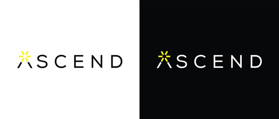 ascend logo design wordmark, typography font text vector © Qomarul