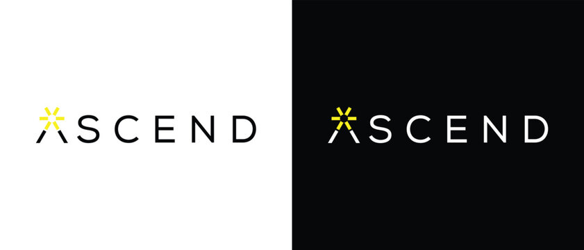 ascend logo design wordmark, typography font text vector