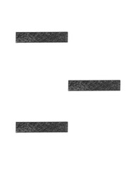 Set of three black wall shelves is isolated.