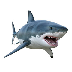 Great white shark isolated on transparent background