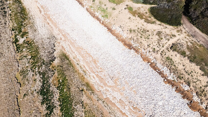 Drone view of Ragounite beach in Jard sur Mer, Vendee, France on a spring day