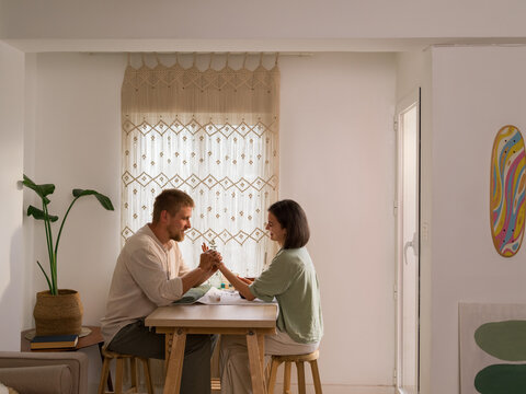 Couple enjoying skincare session together