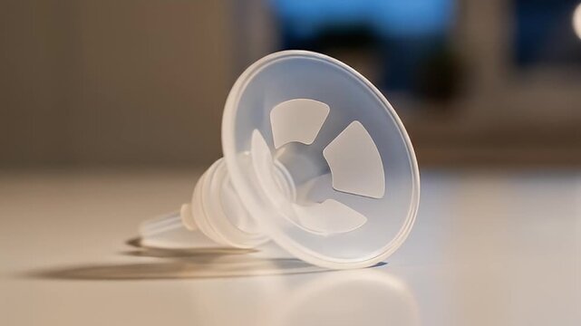 Breast Pump Flange on Table - Motherhood and Infant Care.