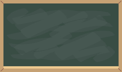 Chalkboard cartoon template. Blank classroom green board © MicroOne