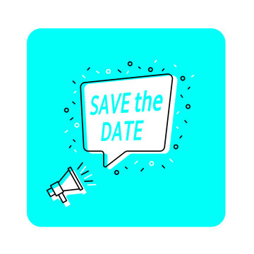 save the date advertisement label banner element