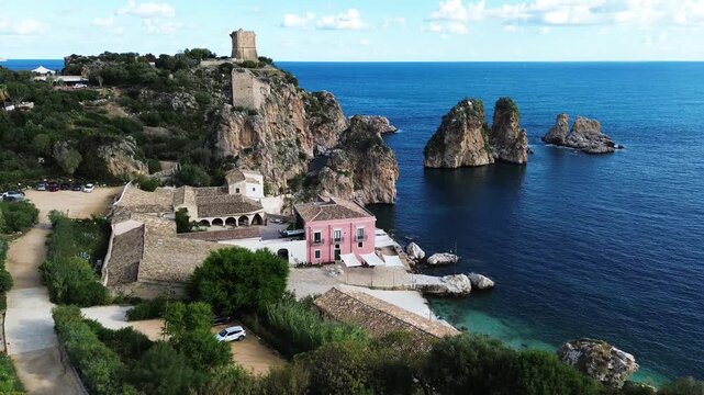 beautiful nature of Scopello cliffs, Sicily Island, Italy