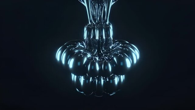 Top View Liquid Metal Sculpt Seamless 5s Continuous Loop 4K
