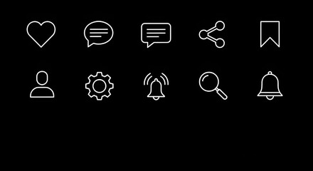 vector illustration of a set of icons for web design and social media