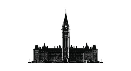 Fototapeta premium Parliament Buildings Silhouette with Peace Tower