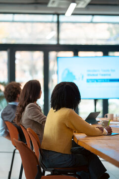 Team listening to a presentation