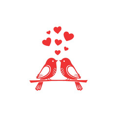 Obraz premium Valentine day Love Birds bundle vector silhouette illustration