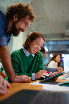 Team collaborates on project
