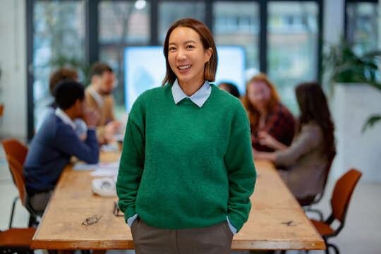 Team meeting in a modern workspace
