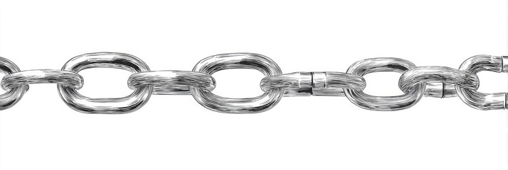 Obraz premium Close-up illustration of a metal chain, detailed with shadows, and light