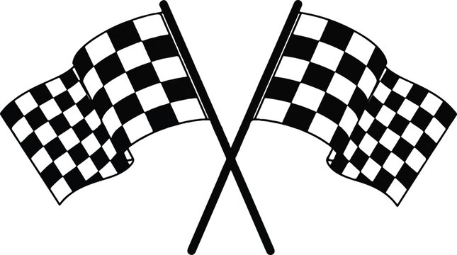 flag cross racing flag with checkered flag
