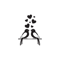 Obraz premium Valentine day Love Birds bundle vector silhouette illustration