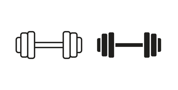Barbell icon Thin Collection. Editable Stroke. Suitable for Websites