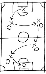 Hand-Drawn Soccer Play Strategy Diagram