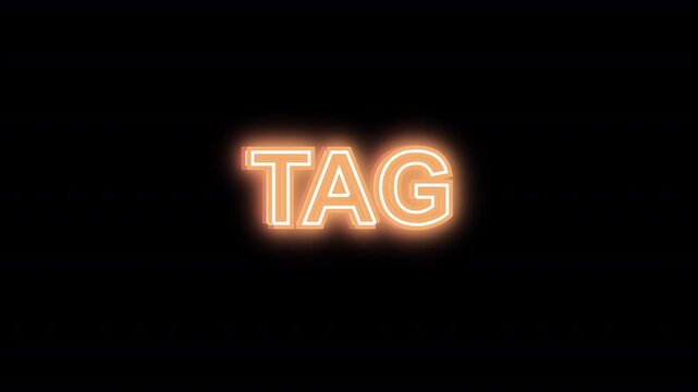Bright neon tag sign in the    Transparent Overlay background with modern style