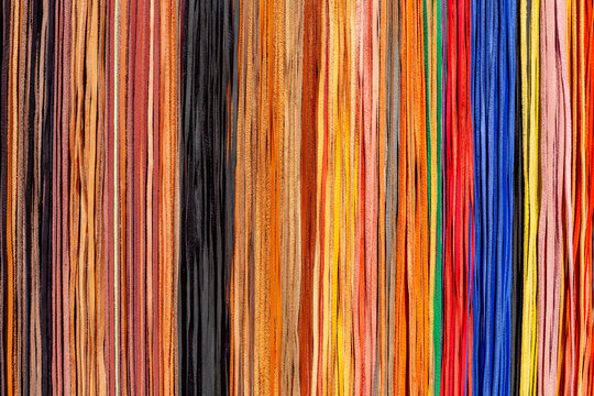 Vertical Strips of Colored Leather