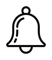 Obraz premium Vector graphic of a bell icon with a black outline on a white background