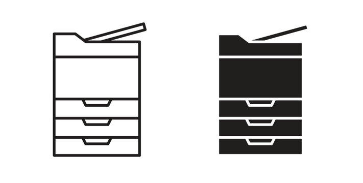 Copy Machine icon Thin Collection. Editable Stroke. Suitable for Websites