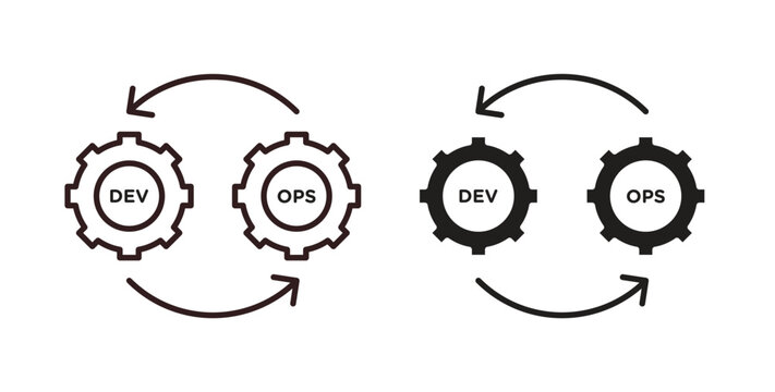 Dev ops icon Thin Collection. Editable Stroke. Suitable for Websites