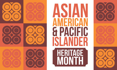 Asian American and Pacific Islander Heritage Month. Celebrated in the United States in May. It celebrates the culture, traditions and history. Poster, card, banner. Vector illustration © scoutori
