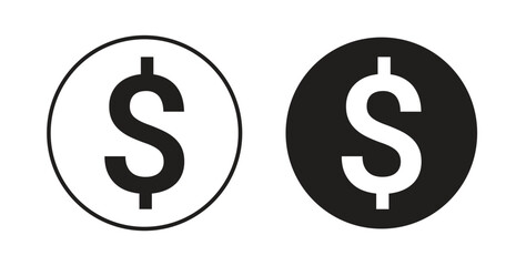 Obraz premium Dollar icon Thin Collection. Editable Stroke. Suitable for Websites