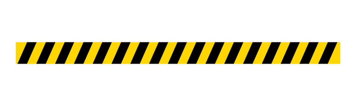 Yellow black diagonal warning stripe tape pattern safety caution border design element