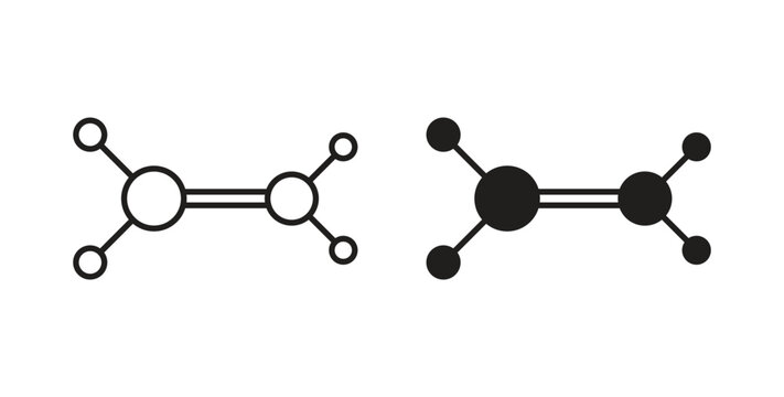 Ethylene molecule icon Thin Collection. Editable Stroke. Suitable for Websites