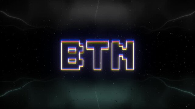 BTN Neon text with retro background