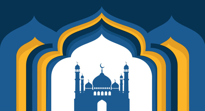 Mosque Ramadhan Flat Minimalist Vector Illustration